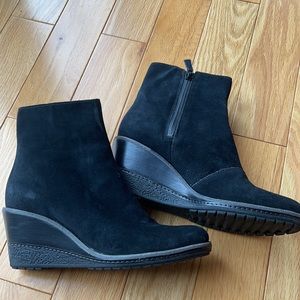 Cole Haan Tali Grand Short Boot Black Waterproof Suede